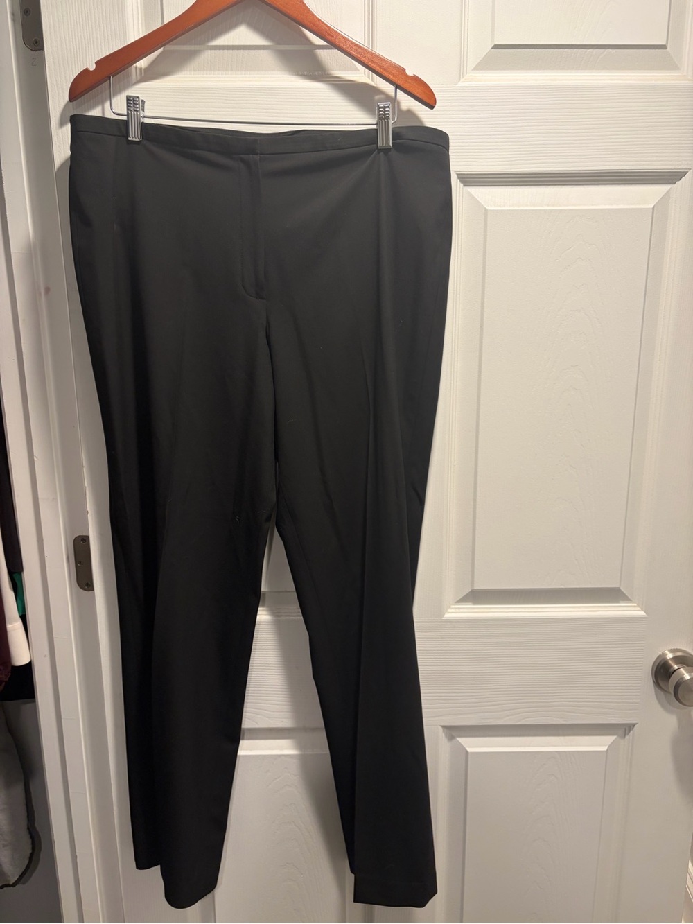 Tahari Black Straight-Leg Trousers